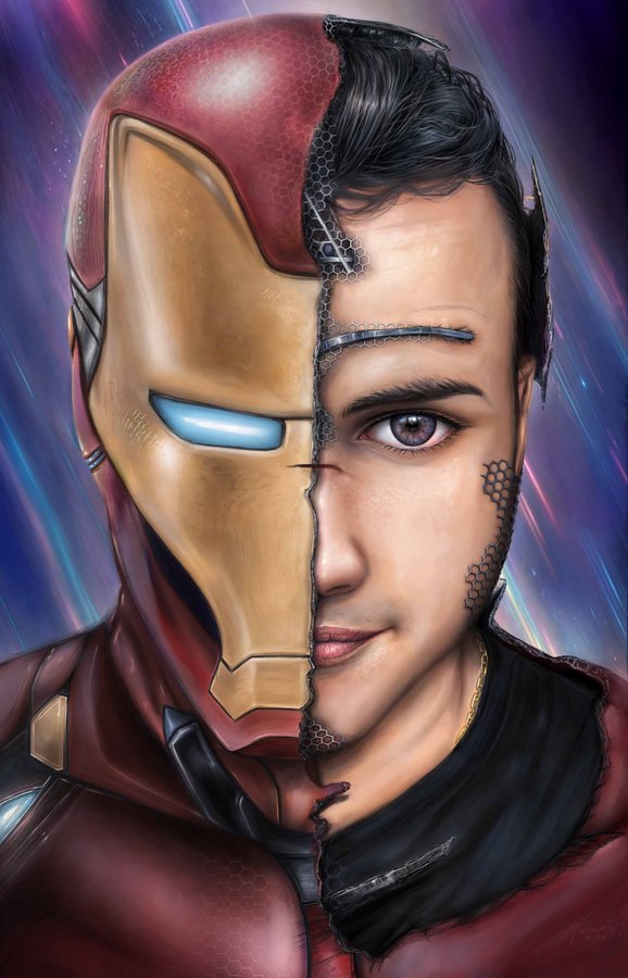 Armored character digital painting by Ulises Vargas