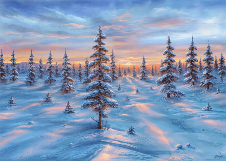 Digital landscape painting by Ulises Vargas