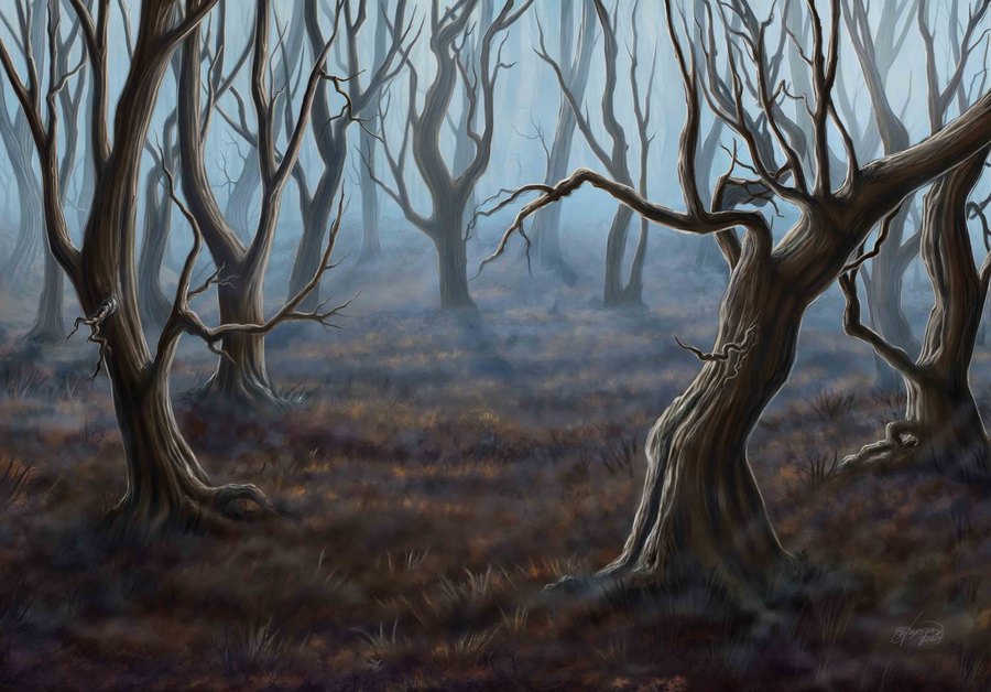 Halloween landscape digital painting by Ulises Vargas