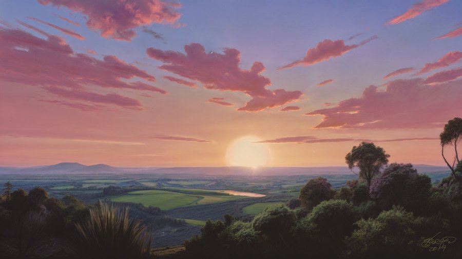 Sunset digital painting by Ulises Vargas