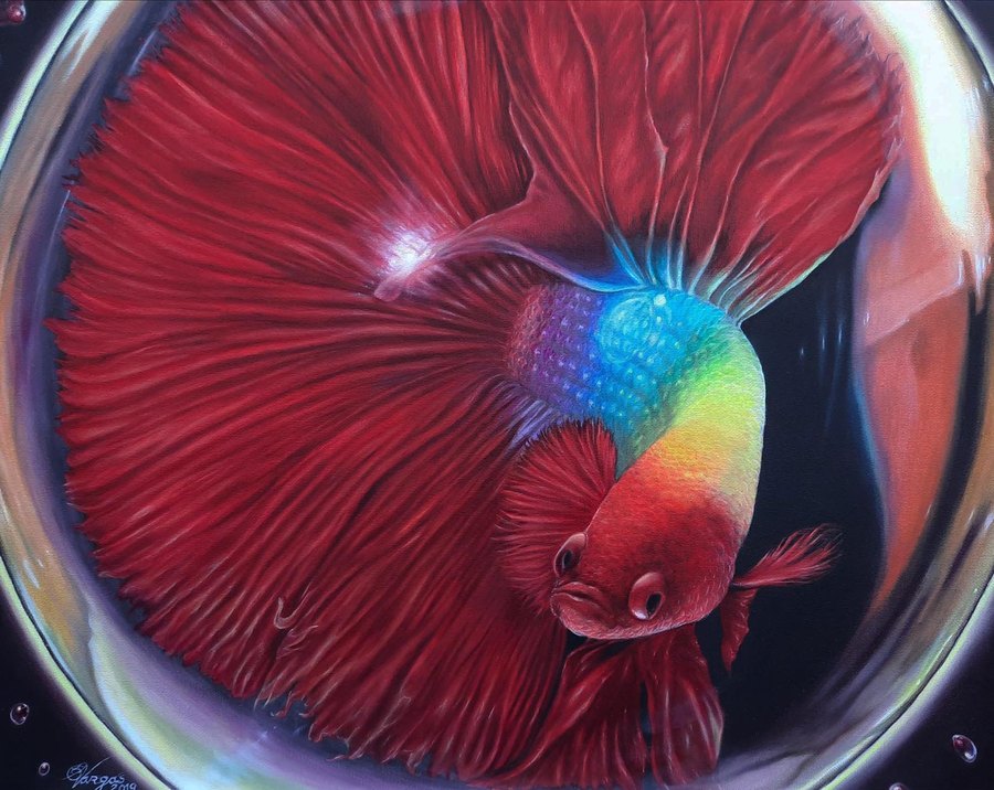 Beta wildlife painting by Ulises Vargas