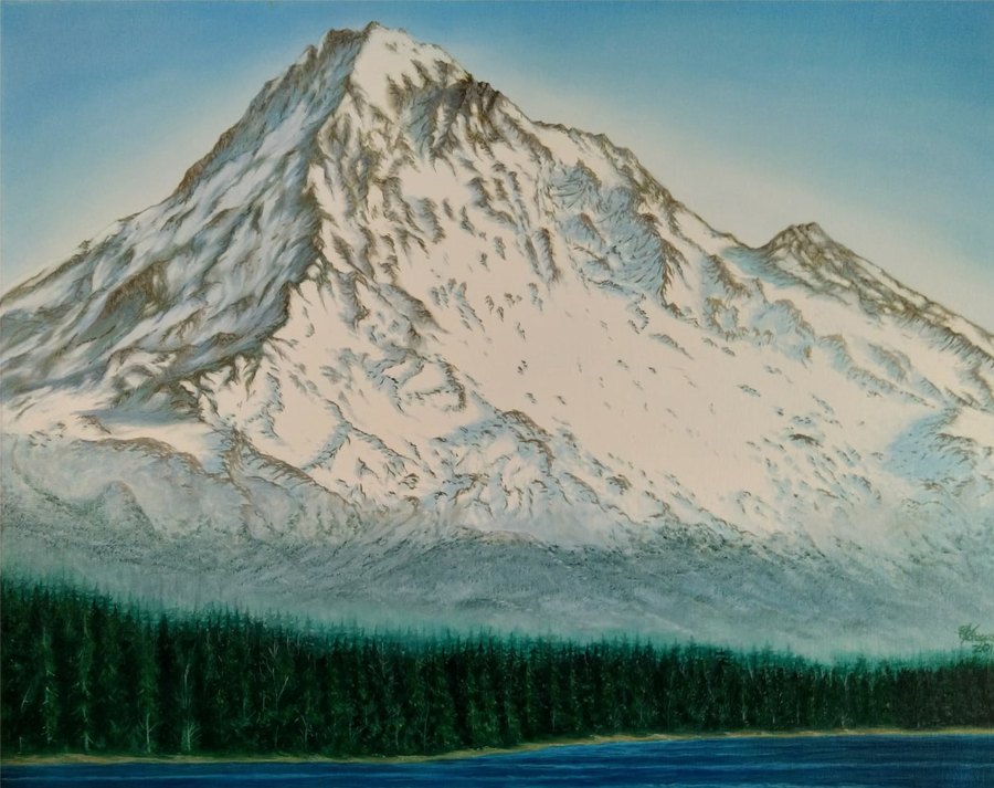 Mt Hood painting by Ulises Vargas