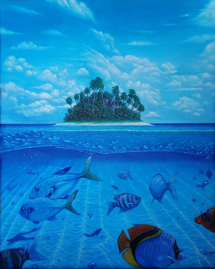 Oasis oil painting by Ulises Vargas